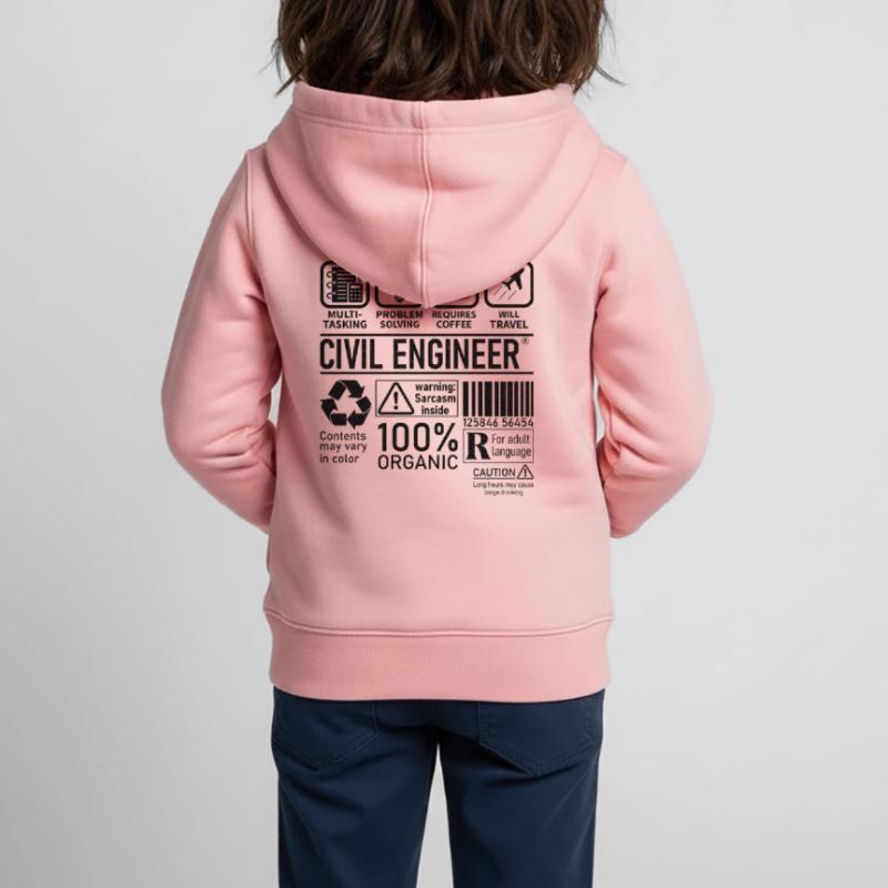 Civil Engineer multi tasking problem solving Kinder Premium Organic Zip Hoodie