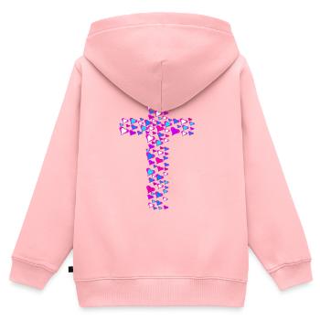 Kreuz Kreuze Jesus Herzen Herz - Kinder Premium Organic Zip Hoodie - Rosa - Hinten - AI Model Kid Female (0cm)