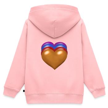 Herz Herzen herzlich - Kinder Premium Organic Zip Hoodie - Rosa - Hinten - AI Model Kid Female (0cm)