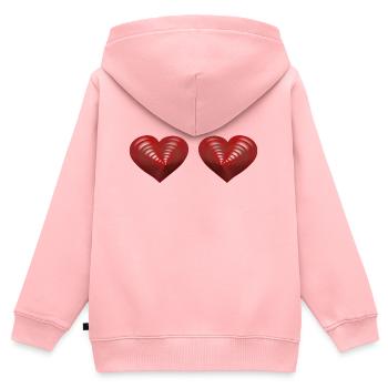 Herz Herzen Valentin Valentinstag Partnerschaft - Kinder Premium Organic Zip Hoodie - Rosa - Hinten - AI Model Kid Female (0cm)