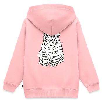 Niedlicher Mops Hund - Kinder Premium Organic Zip Hoodie - Rosa - Hinten - AI Model Kid Female (0cm)