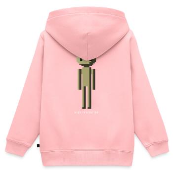 High Resolution Funny Pixel Art Male Gift - Kids Premium Organic Zip-up Hoodie - rose - Back - AI Model Kid Female (0cm)