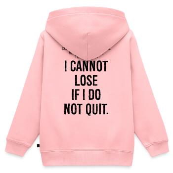 Wiederholen Sie in Ihren schwersten Tagen diesen Satz - Kinder Premium Organic Zip Hoodie - Rosa - Hinten - AI Model Kid Female (0cm)