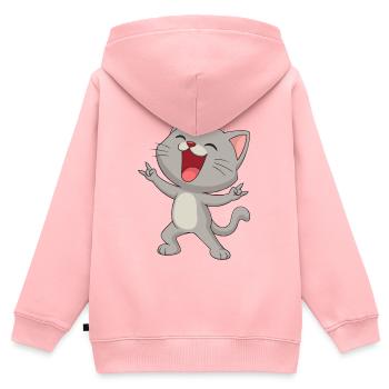 Rock'n'Roll Miez - Kinder Premium Organic Zip Hoodie - Rosa - Hinten - AI Model Kid Female (0cm)