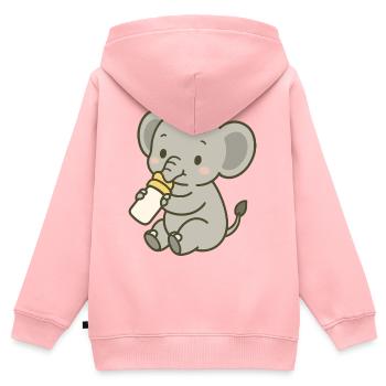 Tiny Trunk Sip - Kinder Premium Organic Zip Hoodie - Rosa - Hinten - AI Model Kid Female (0cm)