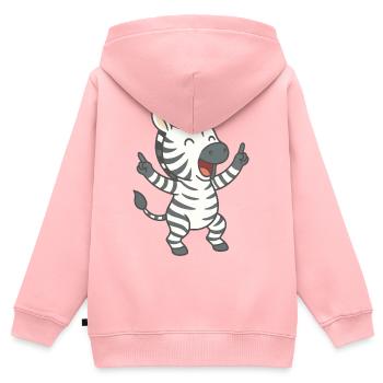 Zebrastreifen-Party - Kinder Premium Organic Zip Hoodie - Rosa - Hinten - AI Model Kid Female (0cm)