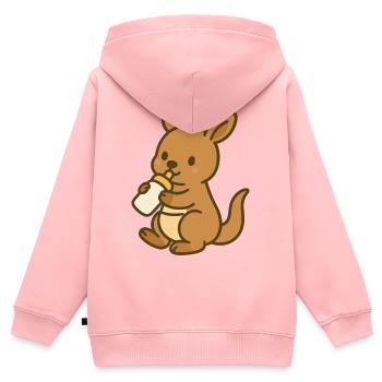 Milchzeit im Beutel - Kinder Premium Organic Zip Hoodie - Rosa - Hinten - AI Model Kid Female (0cm)