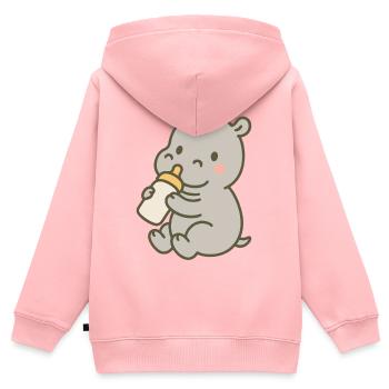 Flusspferdchen mit Fläschchen - Kinder Premium Organic Zip Hoodie - Rosa - Hinten - AI Model Kid Female (0cm)