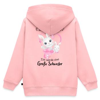 Nachwuchs Verkünden Ich Werde Große Schwester 2027 - Kinder Premium Organic Zip Hoodie - Rosa - Hinten - AI Model Kid Female (0cm)
