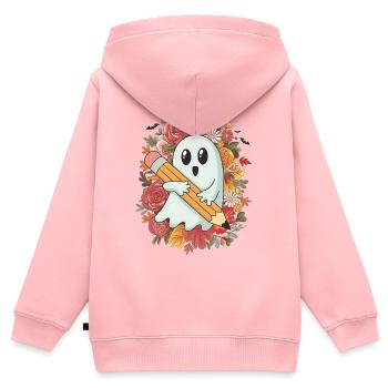 Geist Bleistift Halloween - Kinder Premium Organic Zip Hoodie - Rosa - Hinten - AI Model Kid Female (0cm)