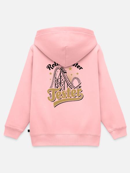 Professional Rollercoaster Tester - Kinder Premium Organic Zip Hoodie - Rosa