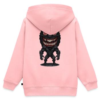 Ätzender Riesenghul Halloween - Kinder Premium Organic Zip Hoodie - Rosa - Hinten - AI Model Kid Female (0cm)