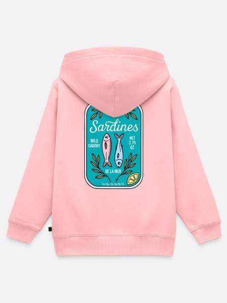 Sardinen - Kinder Premium Organic Zip Hoodie - Rosa