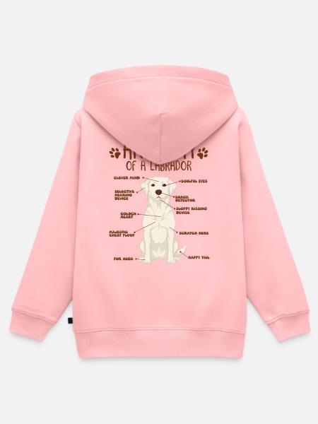 Anatomie eines white Labradors - Kinder Premium Organic Zip Hoodie - Rosa
