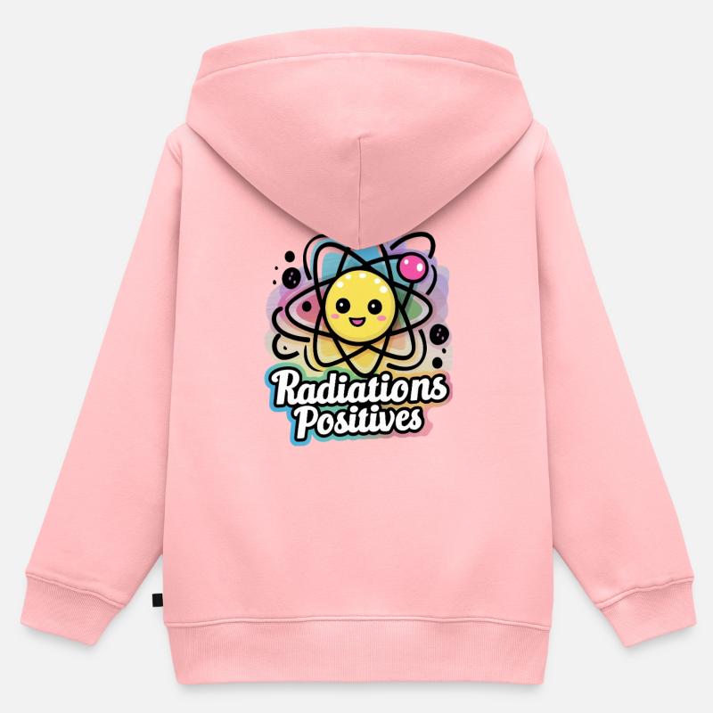 Radiations Positives pour Enfants Joie - Sweat Premium à capuche zippé enfant bio - rose
