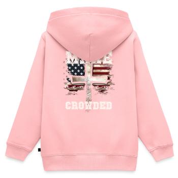 Make Heaven Bonded Cross Flag Design - Sweat Premium à capuche zippé enfant bio - rose - Dos - AI Model Kid Female (0cm)