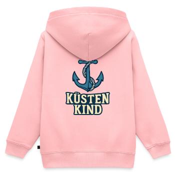 Küsten Kind Anker Motiv - Kinder Premium Organic Zip Hoodie - Rosa - Hinten - AI Model Kid Female (0cm)
