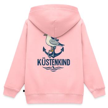 Küstenkind Anker Seemotiv - Kinder Premium Organic Zip Hoodie - Rosa - Hinten - AI Model Kid Female (0cm)