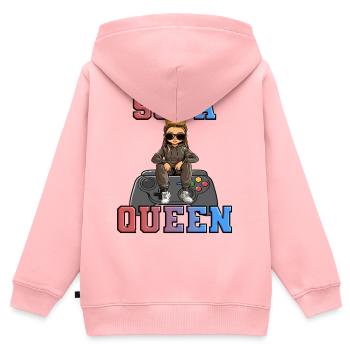 Sofa Queen - gaming zocken - Kinder Premium Organic Zip Hoodie - Rosa - Hinten - AI Model Kid Female (0cm)