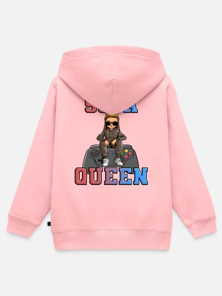 Sofa Queen - gaming zocken - Kinder Premium Organic Zip Hoodie - Rosa