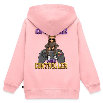 Ich habe alles unter controller - zocken - Kinder Premium Organic Zip Hoodie - Rosa - Hinten - AI Model Kid Female (0cm)