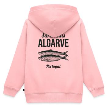 Sardinhas Algarve Portugal - Kinder Premium Organic Zip Hoodie - Rosa - Hinten - AI Model Kid Female (0cm)