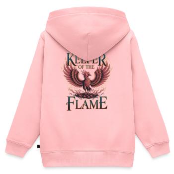 Phönix – Keeper of the Flame - Kinder Premium Organic Zip Hoodie - Rosa - Hinten - AI Model Kid Female (0cm)