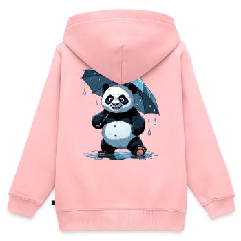 Panda Unter Regenschirm - Kinder Premium Organic Zip Hoodie - Rosa - Hinten - AI Model Kid Female (0cm)