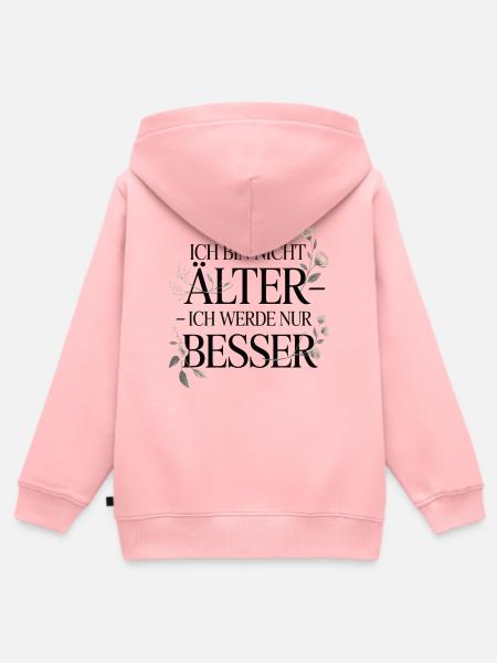 Ich werde nur besser Zitat - Kinder Premium Organic Zip Hoodie - Rosa