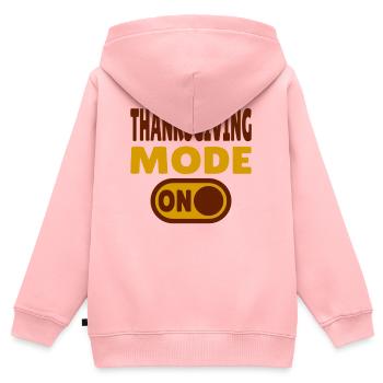 Thanksgiving Mode ON - Kinder Premium Organic Zip Hoodie - Rosa - Hinten - AI Model Kid Female (0cm)