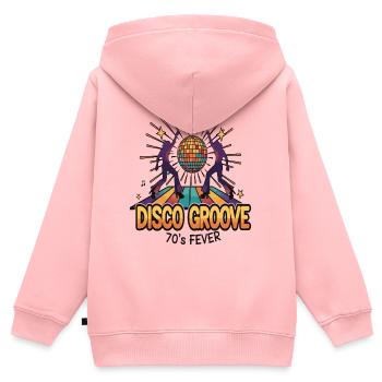 Disco Groove 70er Fever - Kinder Premium Organic Zip Hoodie - Rosa - Hinten - AI Model Kid Female (0cm)