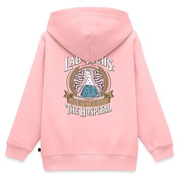 Lab Techs Quietly Ruling The Hospital Medical Lab - Kinder Premium Organic Zip Hoodie - Rosa - Hinten - AI Model Kid Female (0cm)