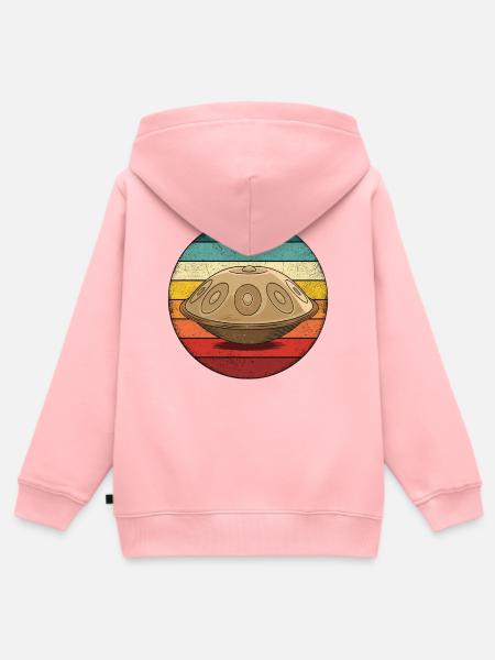 Retro Handpan Hang Drum - Kinder Premium Organic Zip Hoodie - Rosa