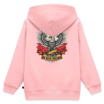 Pour la Pologne dans l’aigle de bataille - Sweat Premium à capuche zippé enfant bio - rose - Dos - AI Model Kid Female (0cm)