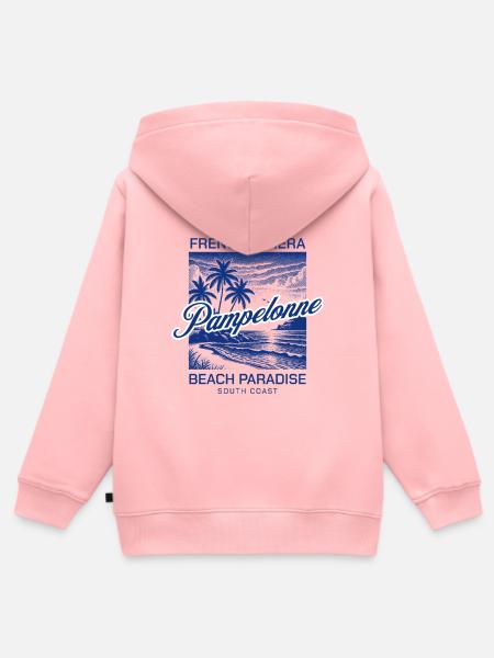 Pampelonne Beach Blaue Riviera - Kinder Premium Organic Zip Hoodie - Rosa