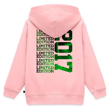 ÉDITION LIMITÉE 2017 9 ANS 9E ANNIVERSAIRE - Sweat Premium à capuche zippé enfant bio - rose - Dos - AI Model Kid Female (0cm)