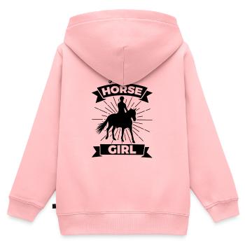 Pferde Mädchen - Kinder Premium Organic Zip Hoodie - Rosa - Hinten - AI Model Kid Female (0cm)