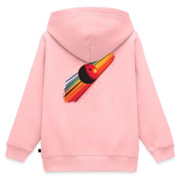 90er Bowlingkugel - Kinder Premium Organic Zip Hoodie - Rosa - Hinten - AI Model Kid Female (0cm)