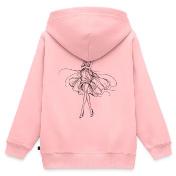 Fließende Silhouette im Abendkleid - Kinder Premium Organic Zip Hoodie - Rosa - Hinten - AI Model Kid Female (0cm)