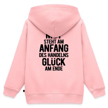 Courage is at the beginning - Motivation - Resolutions - Kids Premium Organic Zip-up Hoodie - rose - Back - AI Model Kid Female (0cm)