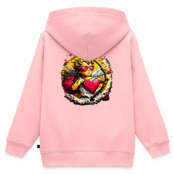 Cupid Graffiti Herzbogen - Kinder Premium Organic Zip Hoodie - Rosa - Hinten - AI Model Kid Female (0cm)