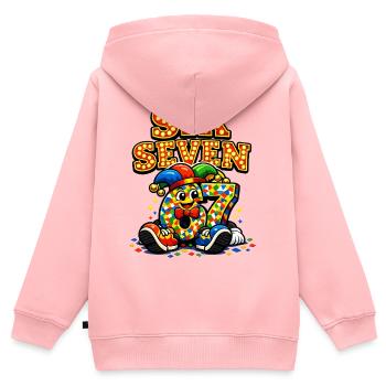 67 Six Seven Karneval Kostüm Lustig Geschenk - Kinder Premium Organic Zip Hoodie - Rosa - Hinten - AI Model Kid Female (0cm)