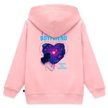 Valentinstag Boyfriend Liebe - Kinder Premium Organic Zip Hoodie - Rosa - Hinten - AI Model Kid Female (0cm)