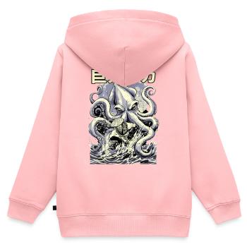 Fischer vs Kraken Japanischer Retro Style  - Kinder Premium Organic Zip Hoodie - Rosa - Hinten - AI Model Kid Female (0cm)
