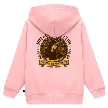 Hot Girl Book Club | Smart is Pretty - Kinder Premium Organic Zip Hoodie - Rosa - Hinten - AI Model Kid Female (0cm)