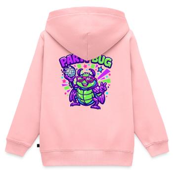 Party Bug  - Kinder Premium Organic Zip Hoodie - Rosa - Hinten - AI Model Kid Female (0cm)