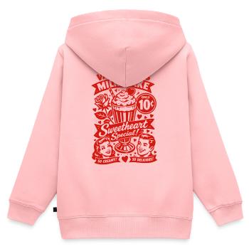 50er Jahre Valentins Milchshake für Verliebte - Kinder Premium Organic Zip Hoodie - Rosa - Hinten - AI Model Kid Female (0cm)
