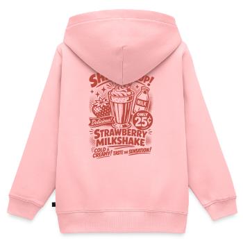 Erdbeer Milchshake 50er Jahre Retro Design - Kinder Premium Organic Zip Hoodie - Rosa - Hinten - AI Model Kid Female (0cm)