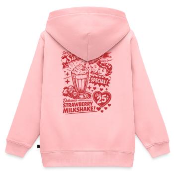 Erdbeer Milchshake 50er Jahre Retro Design - Kinder Premium Organic Zip Hoodie - Rosa - Hinten - AI Model Kid Female (0cm)