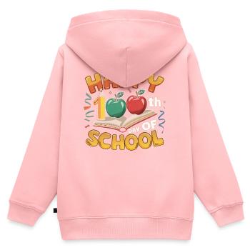 Hundertster Schultag Jubiläumsdesign - Kinder Premium Organic Zip Hoodie - Rosa - Hinten - AI Model Kid Female (0cm)